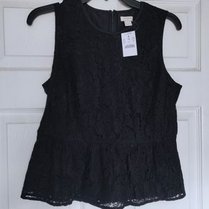 J. Crew Lace Peplum Top